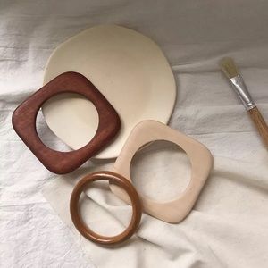 One set of wooden bracelets